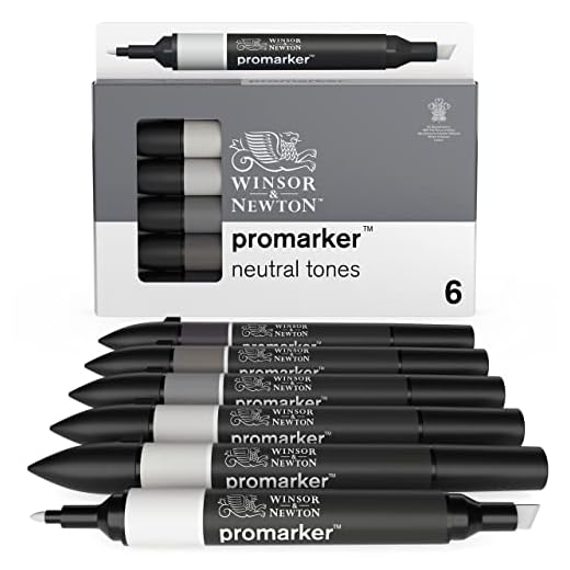 Winsor & Newton - Set de Rotuladores ProMarker, 6 Unidades, Tonos Neutros