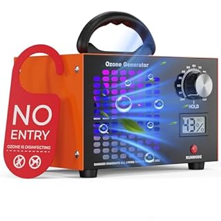 Purificatore d'aria 160000mg/h Fino 500㎡ con Display Temperatura e Umidità, Timer 120 Minuti, O3 Ozonizzatore per Ambienti Auto Appartamenti Hotel Cucine Animali, Odori Puliti