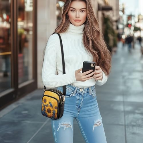 PU Leather Crossbody Bags for Women Ladies Lightweight Cross Body Shoulder Purses Handbag with Muti Zipper Pockets2