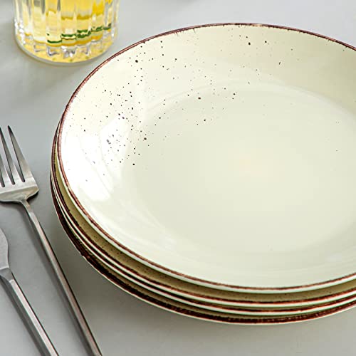 Vancasso Navia Nature Dinner Plate Set Of 4, Stoneware Vintage Look Cream Dinnerware Tableware, 10.5 Inch Snack/Salad/Fruit/Side Plate #TOP4