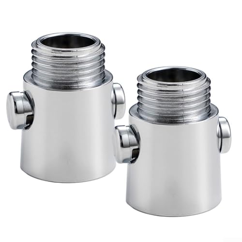 Solaughguy Válvula de cierre para cabezal de ducha, paquete de 2 válvulas de parada de agua ABS plateadas con botón de control de pausa para baño y cocina, limitador de flujo de ahorro de agua y
