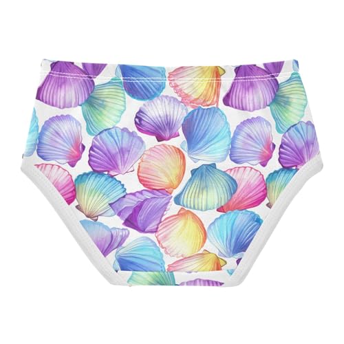 Joisal Cotton Girls Underwear Toddler Colorful Pastel Seashells White Little Girl Panties Pattern Briefs Underpants 2t2