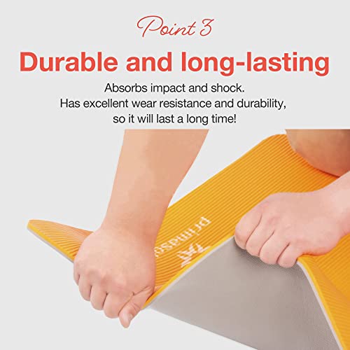 Primasole Yoga Mat Eco-Friendly Material 1/2"(10Mm) Non-Slip Yoga Pilates Fitness At Home & Gym Twin Color Coral Red/Gray Pss91Nh075A #TOP3