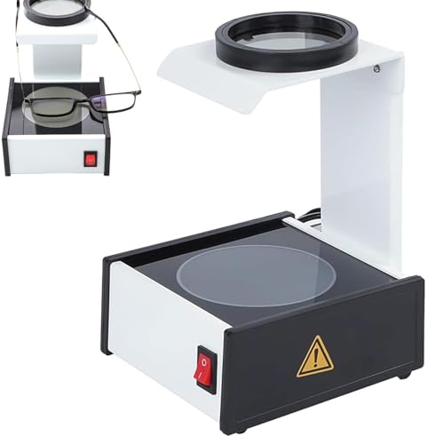 Detector de estrés de lente, probador de estrés de lentes terminados con luz LED giratoria, brillo ajustable y comprueba los cambios en la fuerza de instalación, para tiendas ópticas, hospitales