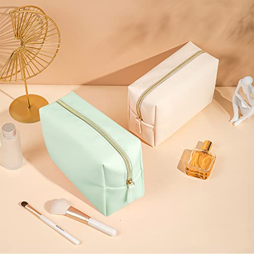 Gfu Makeup Bag Large Travel Zipper Cosmetic Pouch, Water Resistant Pu Leather Toiletry Organizer For Women And Girls, Mint Green #TOP5