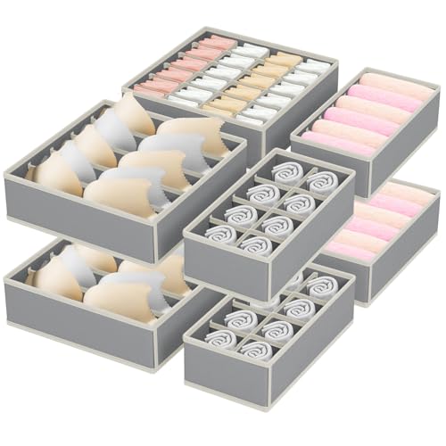 YUVATERA 8 Pcs Boite Organisateur Tiroir,Organisateur de Garde-Robe,Boite Rangement Vetement Tissu Non-Tissé,Organisateur de Tiroir Pliable,Pour...