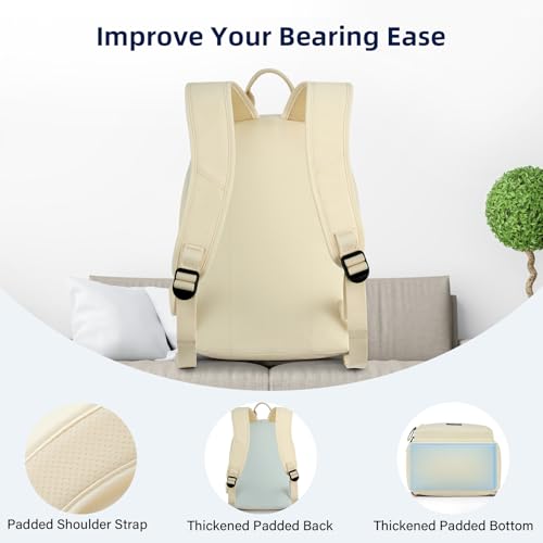 Image of HanTrip Carry On Travel Backpack For Men Women, 13 Inch Small Mini Work Bag Personal Item Backpacks, Camping Back Pack Lightweight Hiking Daypack For Office Nurse Commuter (Offwhite)