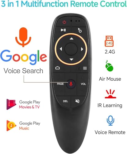 Image of 2.4G Voice Air Fly Mouse Remote, Wireless Voice Control Remote with 6-Axis Gyroscope & IR Learning for Android TV Box, NVIDIA Shield, PC, Projector, Windows & Mac