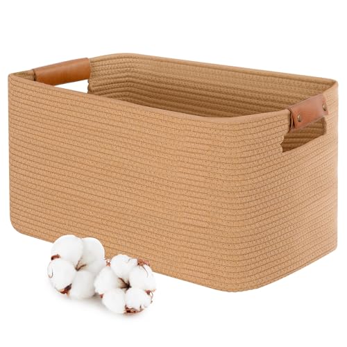 Ezvsevuo 65L Cesto Ropa Sucia,Cestas Organizadoras con Mango,Cesta de lavanderíaOrganizador de algodón,Cestas de la Manta Cestos Almacenaje Decorativas Cesta,Yute