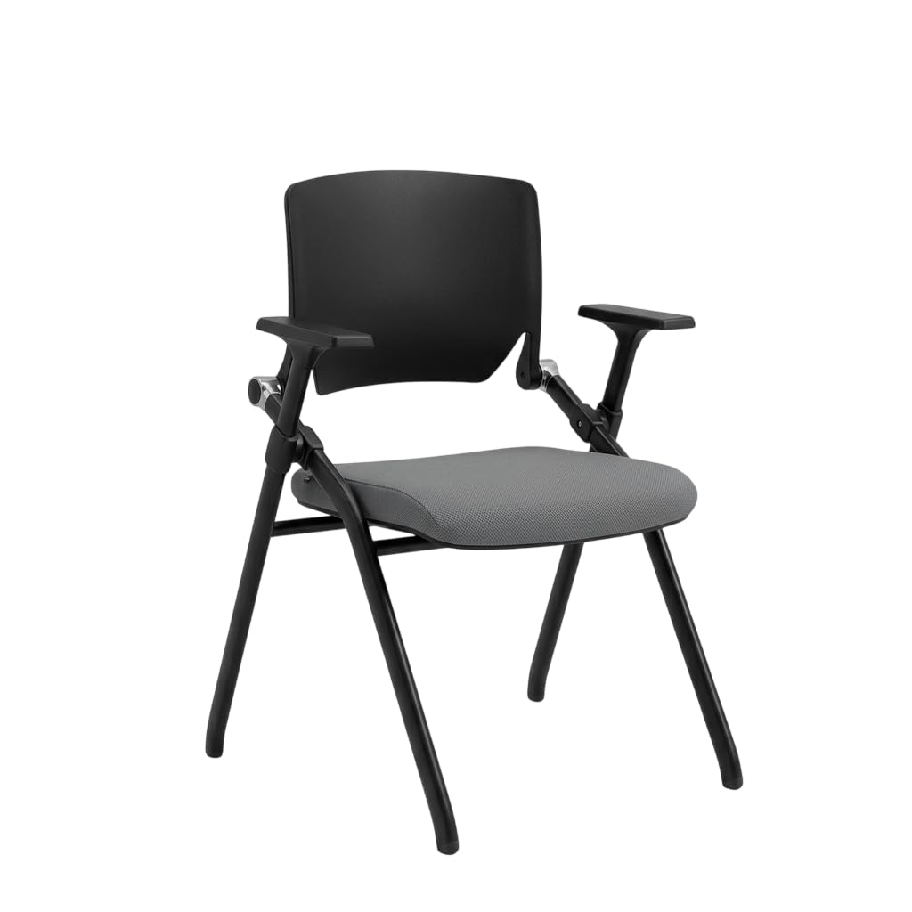 Silla de visitante 4 patas negra confidente de oficina modelo Riva Versa gris 1