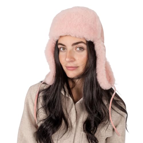 frr Shearling Ushanka Hat (US, Alpha, Medium, Pink)