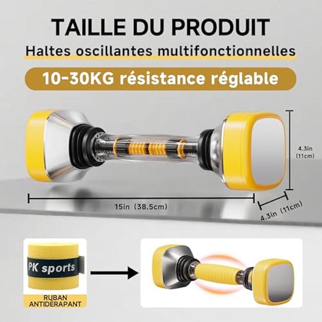 6 lbs Swing Dumbbells Handheld Heavy Adjustable Swing Forearm Exerciser for Men and Women Multifunctional arm and chest workout appliances For home gym and outdoor workouts.