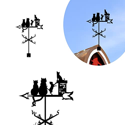 Weather Vane Metal Wind Spinners For Yard And Garden Cute Cats Weather Vane Decoration Roof Weather Vane Garden Courtyard Decoration Weathervane (Black) #TOP5