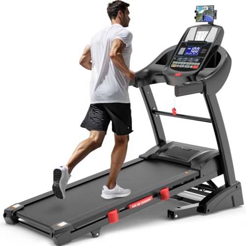 Image of 4.75 HP Folding Treadmill for Home with 15% Auto Incline, 300LB Capacity, 10MPH Speed, App & Bluetooth Speaker, LCD Display, Portable Treadmill Running Walking Machine, Shock Absorption
