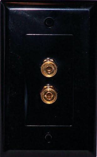 Black Speaker Wall Plate 2 Post for 1 Speaker - Media Room Series image 3