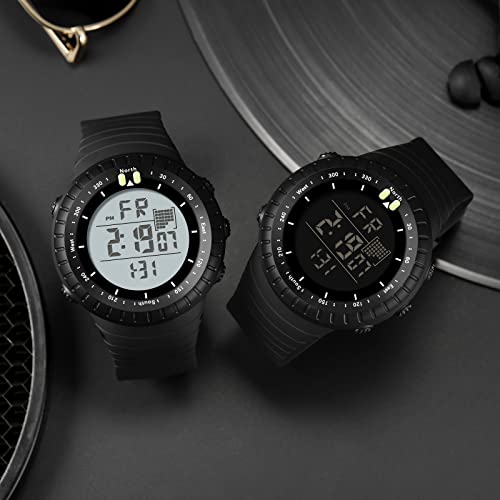 findtime Men's Digital Sports Watch, Waterproof LED Screen Large Face Military Watches Heavy Duty Electronic with Stopwatch Alarm2