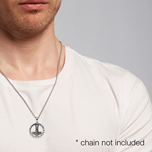 Withlovesilver Sterling Silver Viking Amulet Norse Warrior Hammer Of Thor Mjolnir Pendant #TOP1