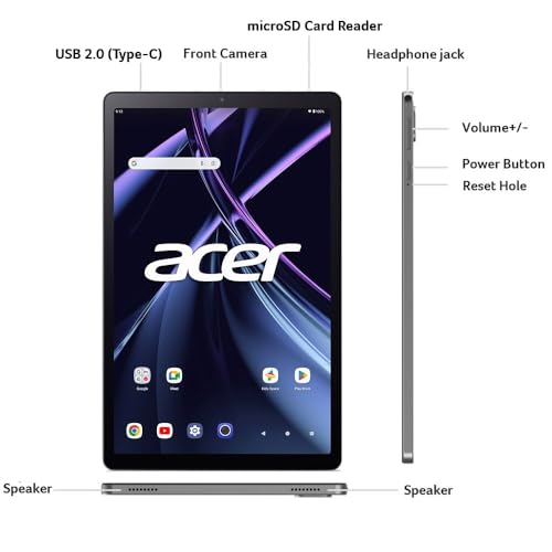 Image of acer Iconia Tab A11 A11-11-A921 Tablet | 11 inch 1920 x 1200 IPS 16:10 Touch Display | Allwinner A523 Octa-Core CPU | 4GB RAM | 128GB eMMC | WiFi-6 | 5MP & Rear 8MP Webcam | Android 14