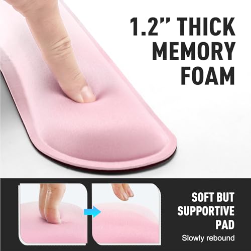 Image of Gimars Upgrade Enlarge Silky Gel Memory Foam Keyboard Wrist Rest, Wrist Rest for Computer Keyboard, Ergonomic Mouse pad Rests for Typing Pain Relief, Wrist Support for Office, Gaming, Pink Gradient