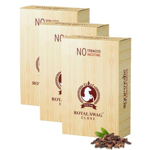 ROYAL SWAG Cigarette Herbal Ayurvédique, Saveur Clou de Girofle, Sans Nicotine - 30 Bâtonnets