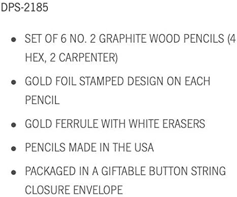 Miniatura 3 de DesignWorks Ink Old School Swear Words - Juego de lápices grabados con 6 lápices de grafito de madera con 2 lápices de carpintero y 4 lápices No. 2