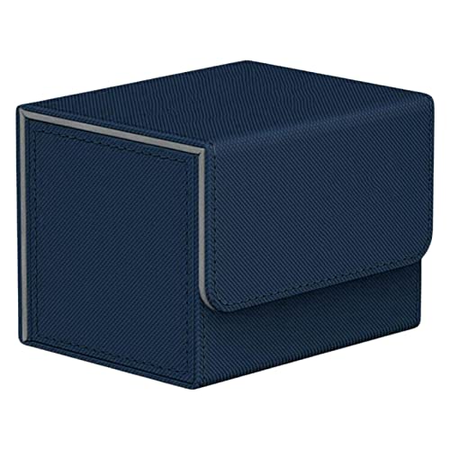 Organizador de almacenamiento de tarjetas con capacidad para 100 tarjetas con funda, se adapta a tarjetas TCG, material de poliuretano con cierre, azul