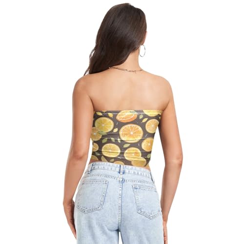 Vintage Birds Flower Butterfly Women's Crop Tops Soft Strapless Bandeau Bra Tank Top for Teen Girls Gym3