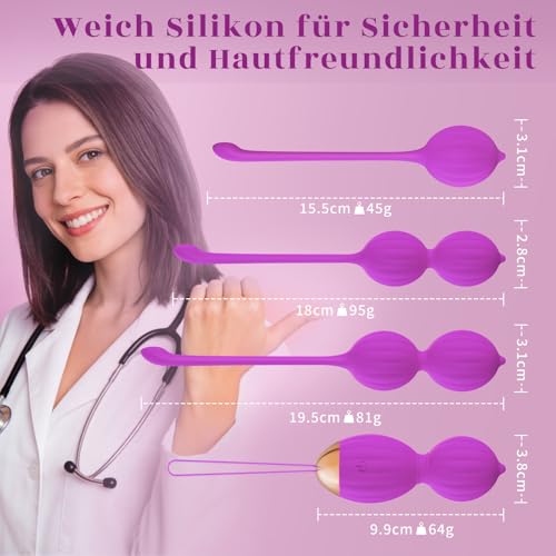 FIDECH Liebeskugeln Sexspielzeug, Vibrator für Sie, Beckenboden Trainer Damen mit 12 Vibrationsmodi, Vibro Ei mit Fernbedienung, Beckenbodentrainer für Blasenkontrolle und Vaginalmuskulatur, Lila