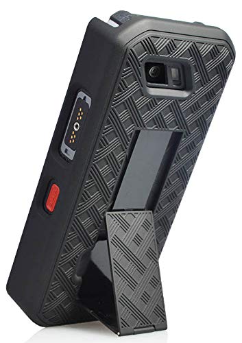 Nakedcellphone Combo Series Compatible With Sonim Xp5S Case, Kickstand Hard Cover With [Rotating/Ratchet] Belt Clip Holster Combo For Xp5800 - Black #TOP3