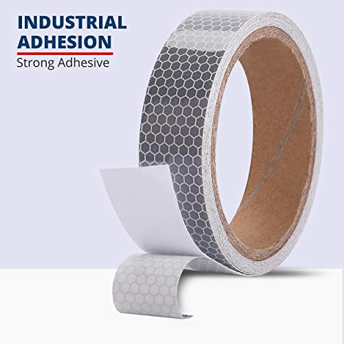 X-Boseat White Reflective Tape 1Inch X 15Ft Reflector Tape Self Adhesive, Durable And Waterproof - Dot C2 For Marking Areas, Objects And Vehicles (1 In 15 Ft) #TOP1