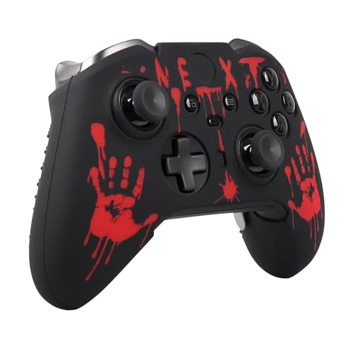 Image of RALAN Laser Blood Handprint Design Controller Skin with 4 Thumb Grips for Xbox Elite Wireless Controller Series 2 Core, Anti-Slip Silicone Controller Cover Protector Case