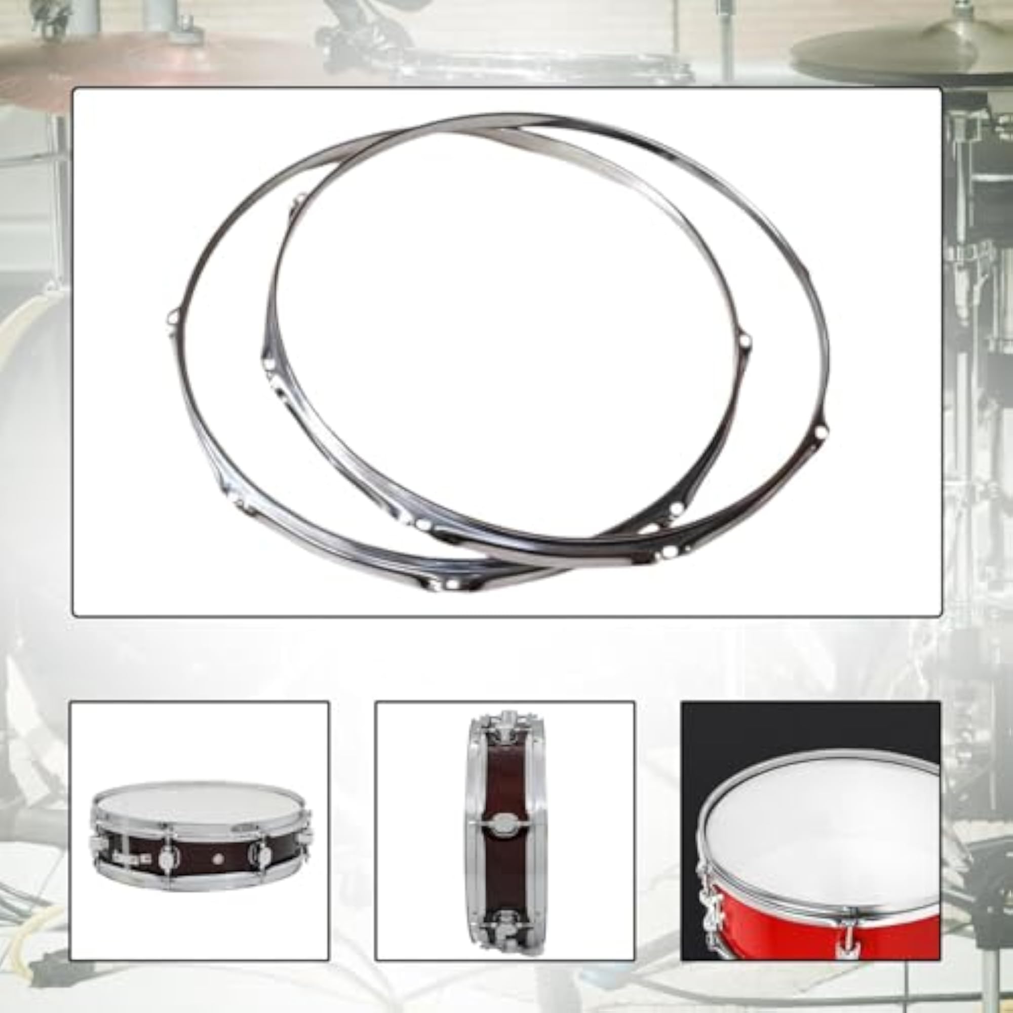 Drum Hoops 6 Hole Portable Percussion Repairing DIY Lightweight Batter Hoops 13 inch