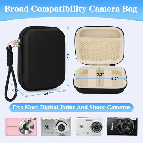Funda rígida para cámara digital CVVD, negra, compacta miniatura 3