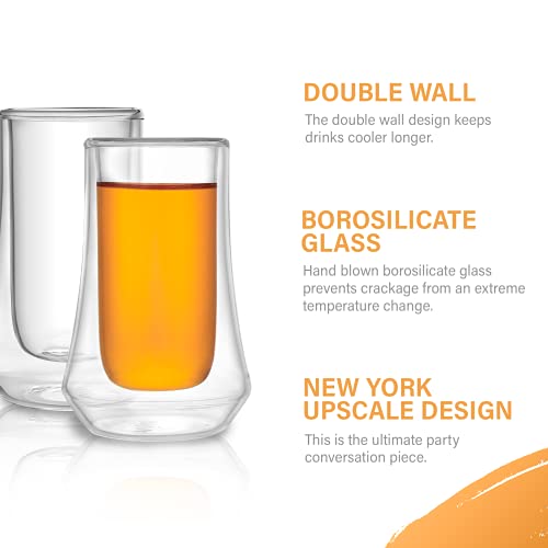 Joyjolt Cosmo Double Wall Shot Glasses – Set Of 4 2 Oz Glasses Suitable For Cocktails Espresso, Or Desserts – Shot Glass Ideal For Liquor Bar – Drinking Games With Shot Glasses Essential #TOP4