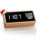⏰ ♥ Concha de Madera Pura ♥: El reloj despertador digital es un diseño de madera pura con una apariencia hermosa. Es el despertador perfecto para la oficina, sala de estar y dormitorio.
