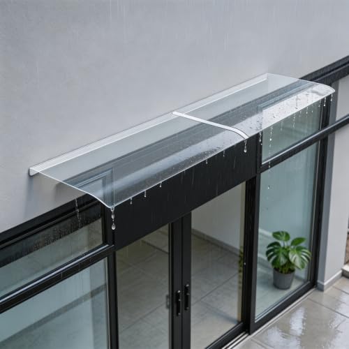 Awning Canopy, 17.5 x 78.7 Clear Rain Shelter Front Door Awning Canopy