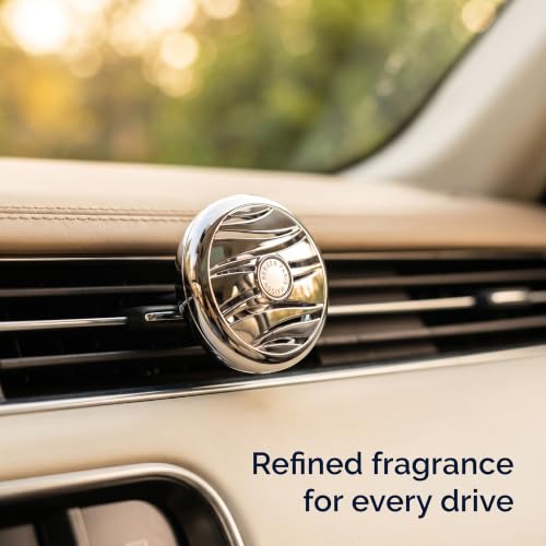 Image of MAISON BERGER Car Diffuser Set, Zest of Green Orange | Green Orange Clementine Notes, Refillable Vent Clip with Ceramic Refill, Passive 4-Week Diffusion, Made in France