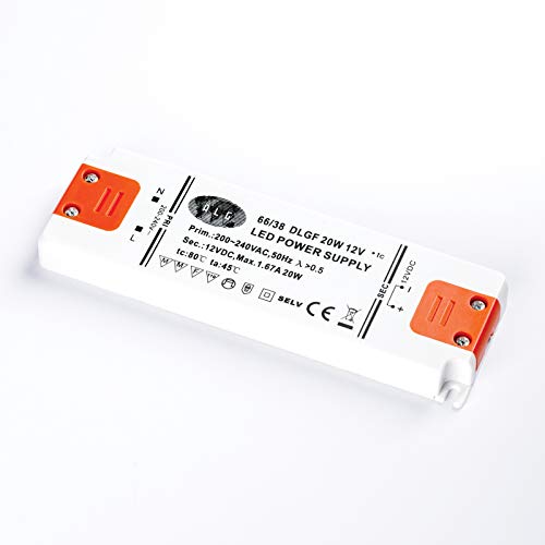 155 x 50 x 15 mm. Driver LED ALG 12 V DC 20 W, 66/38 DLGF