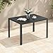 Clevich Gartentisch Wetterfeste, 110x70cm, Outdoor-Esstisch, WPC Balkontisch, Aluminiumrahmen, Wetterfeste Gartenmöbel, Quadratischer Terrassentisch, Schwarz