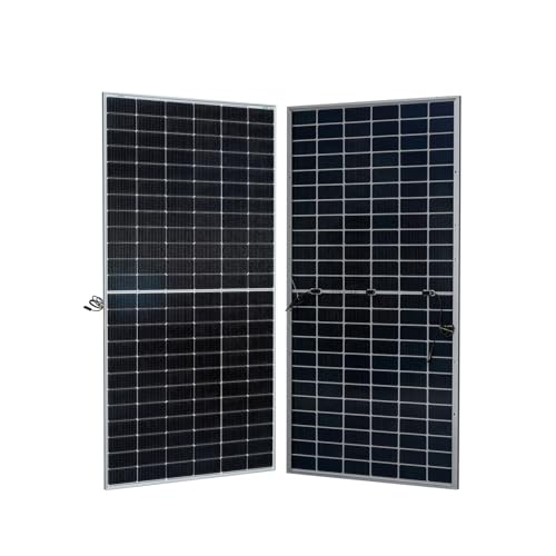Image of WAAREE 590 Watt TOPCon Bifacial Solar Panel - High-Efficiency N- Type Half-Cut Technology | BIS & IEC Certified | Framed Dual Glass Bifacial Module | 30 Years Output Warranty | Pack of 4 | 2360 WATT