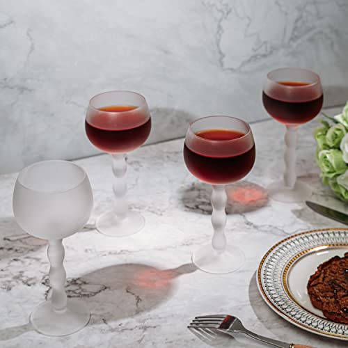The Wine Savant Aesthetic Cloud Elegant Crystal Wine & Water Glasses, Hand Blown, Premium Trendy Sand Blasted Glasses - Stemmed Red White Wine Glasses, 100% Lead-Free - Pinot Noir - 7 Oz Rim #TOP5