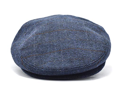Bonnet d'hiver plat bleu L - Bonnet fantaisie pointillé pour homme et femme