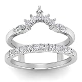GROWNMINE 0.51 Cttw White Round Cut Moissanite & Simulated Diamond In 925 Sterling Silver Enhancer G