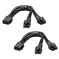 2 Stück Grafikkarten Y-Kabel Weiblich 8Pin auf 2X Männlich (2+6) Pin, PCIe Y-Splitter 20 cm, 18AWG Grafikkarten Stromkabel PCIe Splitter für PC, Bitcoin Mining, Gaming PC Netzteil Erweiterung