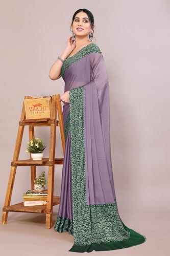 Image of MIRCHI FASHION Saree for Woman Chiffon Madhubani Print | Breathable Comfortable Printed Saree for Office and Regular Use (Available in 15 Designs)