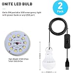 2-Pack Onite USB LED Light Bulb, Emergency Backup Lighting for Camping, Garage, Power Outage Preparedness, for Portable Power Station & Solar Panel, Outdoor Lantern, Warm White - Image 3