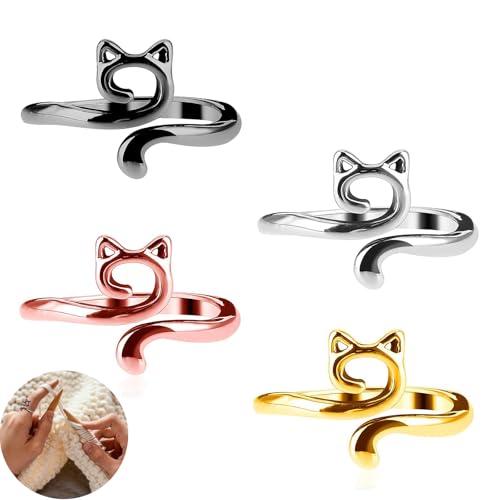 SSHUIKKAI 4 Stück Häkelringe Finger, Häkelring Für Finger,...