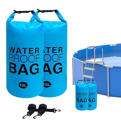 SZJZYWJS Pool Step Weights, Pool Ladder Weights for Above Ground Pools, Waterproof Sand Bags for Pool Steps with Heavy-Duty Nylon & Handle, Work with Above Ground and in-Ground Pool Steps 10Lx2PCS