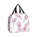 Urocze różowe pawie pióro izolowane pudełko na lunch zamrażarka termiczna wodoodporna damska torba na lunch do pracy