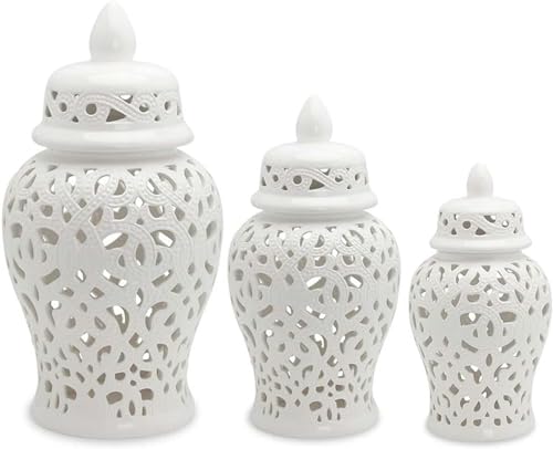 Pot de gingembre rétro blanc vase décoration maison en céramique - 5